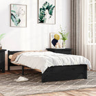 Bedframe massief grenenhout zwart 90x200 cm