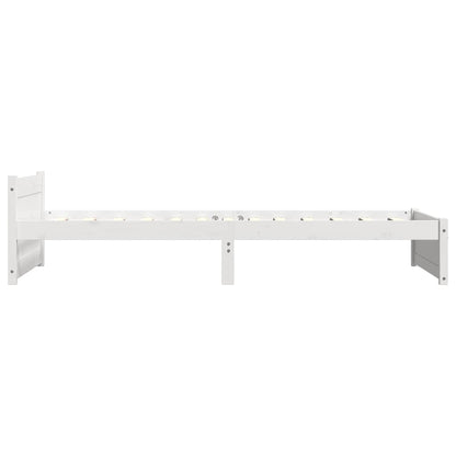 Bedframe massief hout wit 100x200 cm