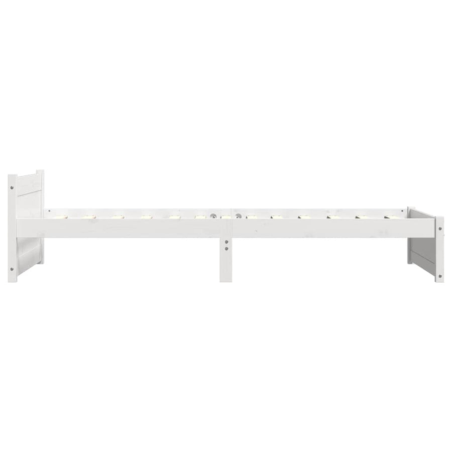 Bedframe massief hout wit 100x200 cm