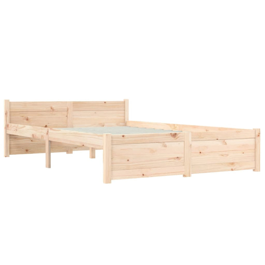 Bedframe Massief Hout 120 x 200 cm Naturel