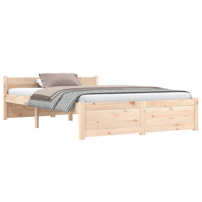 Bedframe Massief Hout 120 x 200 cm Naturel