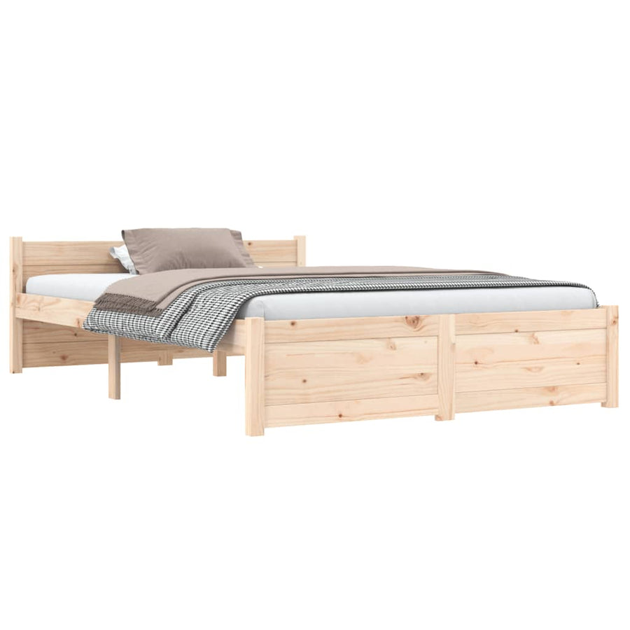 Bedframe Massief Hout 120 x 200 cm Naturel