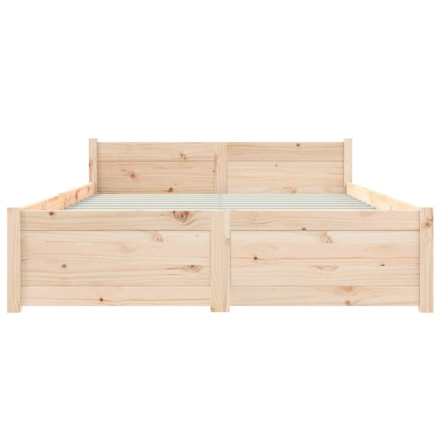 Bedframe Massief Hout 120 x 200 cm Naturel