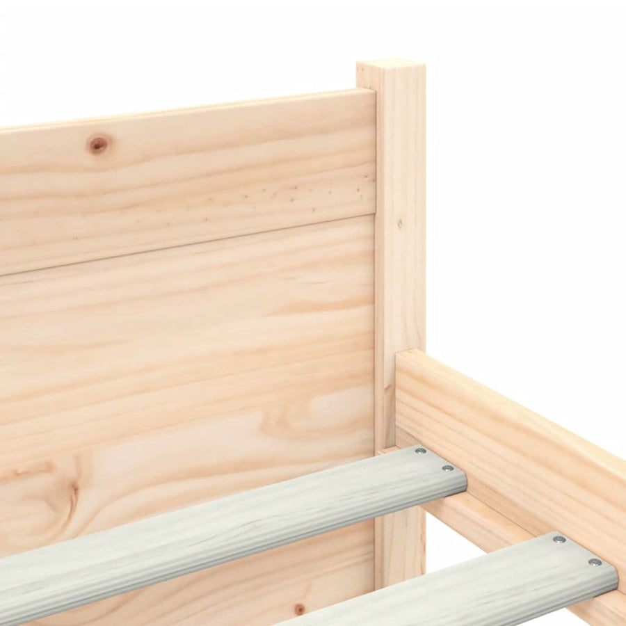 Bedframe Massief Hout 120 x 200 cm Naturel
