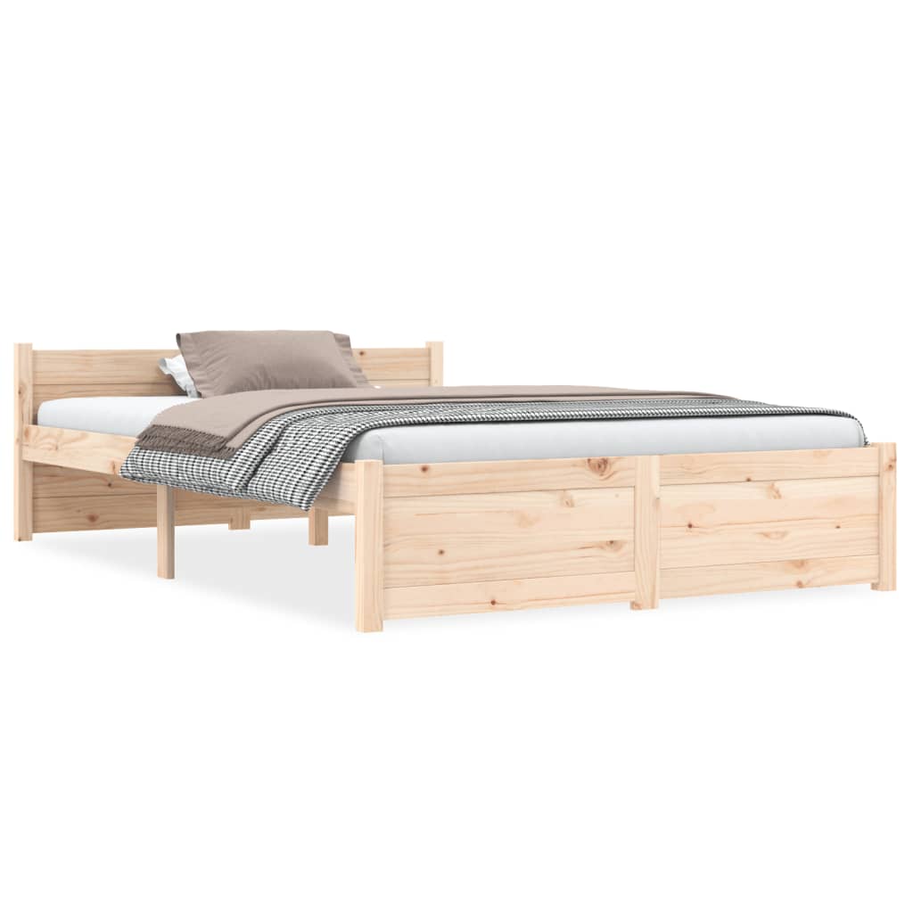 Bedframe Massief Hout 120 x 200 cm Naturel