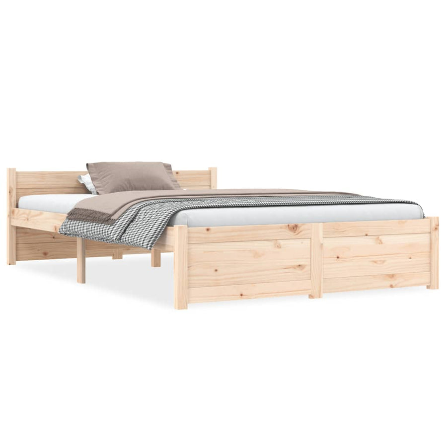 Bedframe Massief Hout 120 x 200 cm Naturel