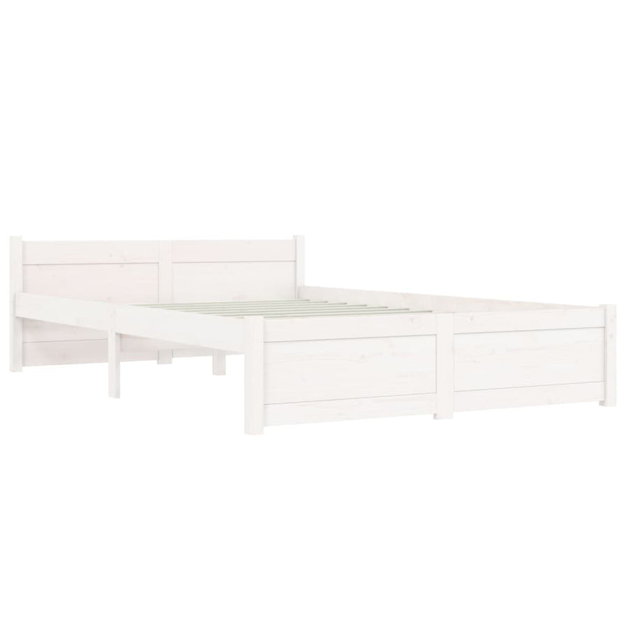 Bedframe Massief Hout 120 x 200 cm Wit