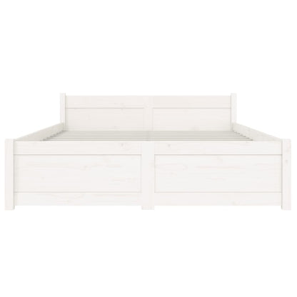 Bedframe Massief Hout 120 x 200 cm Wit