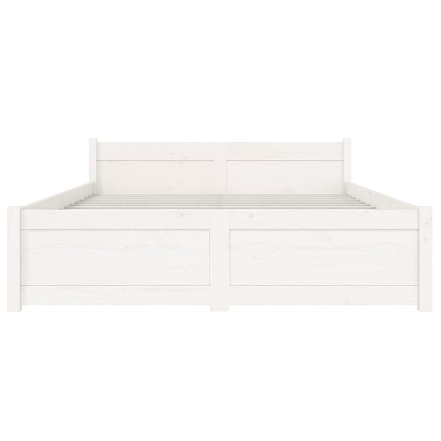 Bedframe Massief Hout 120 x 200 cm Wit