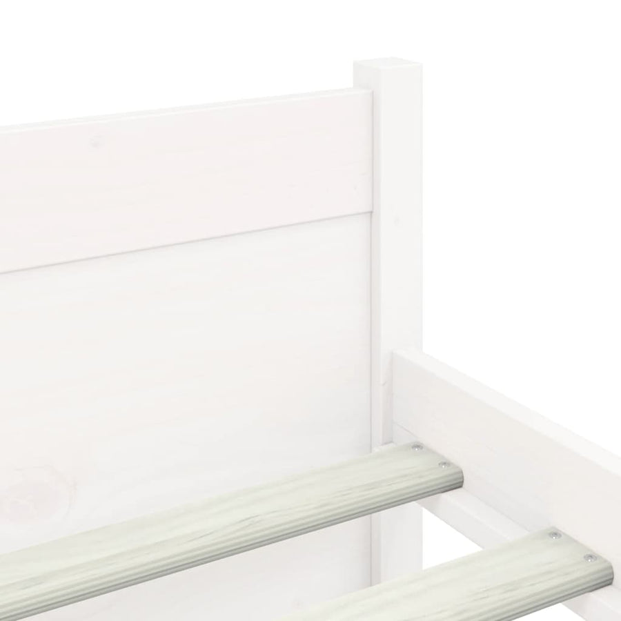 Bedframe Massief Hout 120 x 200 cm Wit