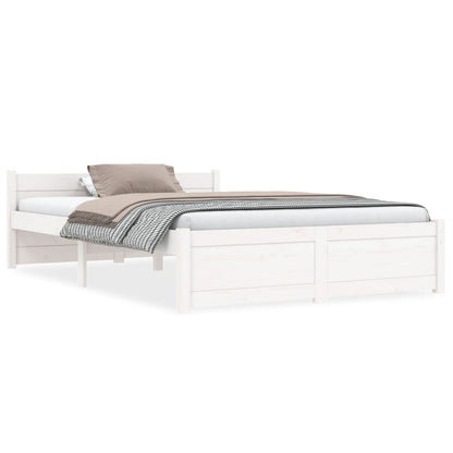 Bedframe Massief Hout 120 x 200 cm Wit