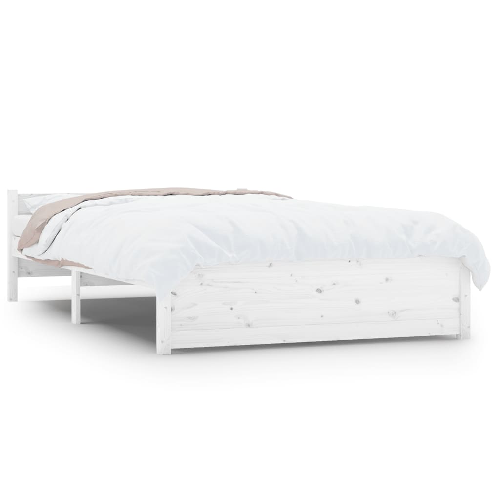 Bedframe Massief Hout 140 x 200 cm Wit