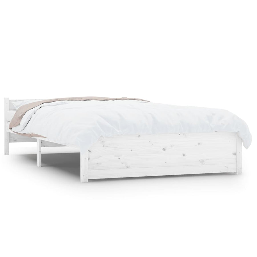 Bedframe Massief Hout 140 x 200 cm Wit