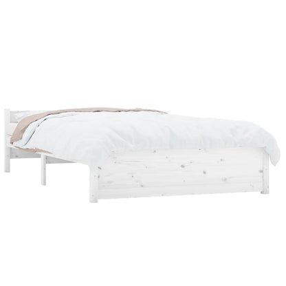 Bedframe Massief Hout 140 x 200 cm Wit