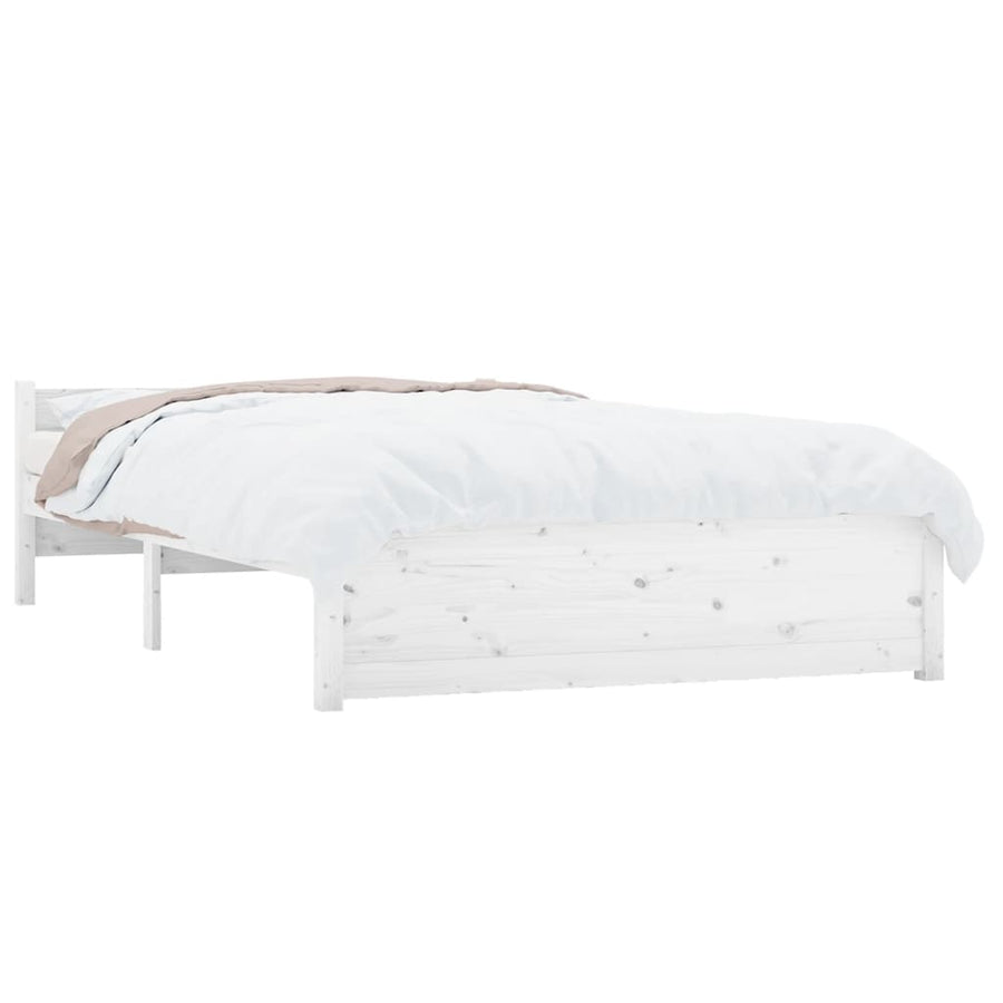 Bedframe Massief Hout 140 x 200 cm Wit