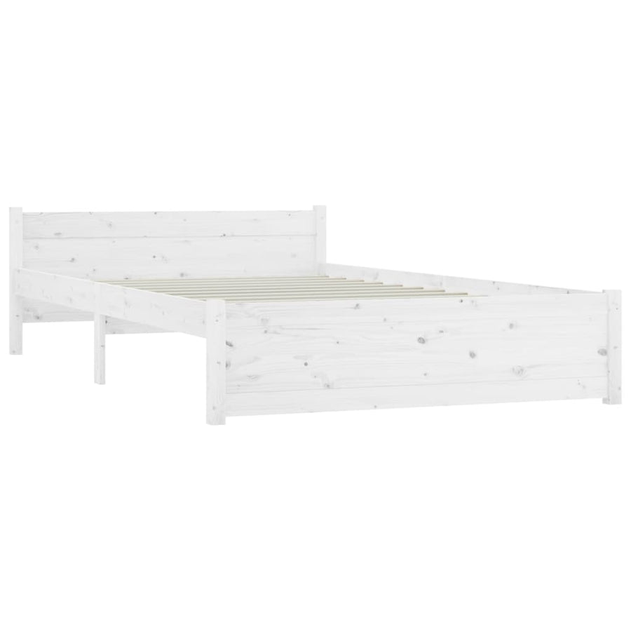Bedframe Massief Hout 140 x 200 cm Wit