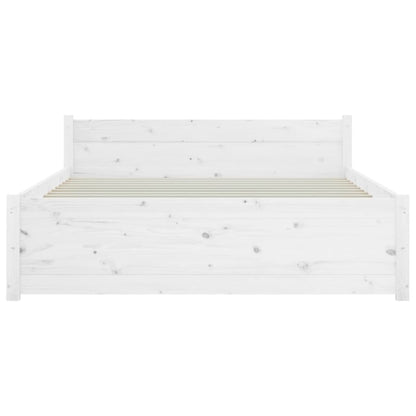 Bedframe Massief Hout 140 x 200 cm Wit