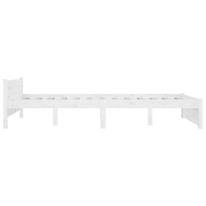 Bedframe Massief Hout 140 x 200 cm Wit