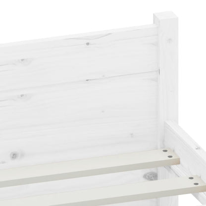 Bedframe Massief Hout 140 x 200 cm Wit