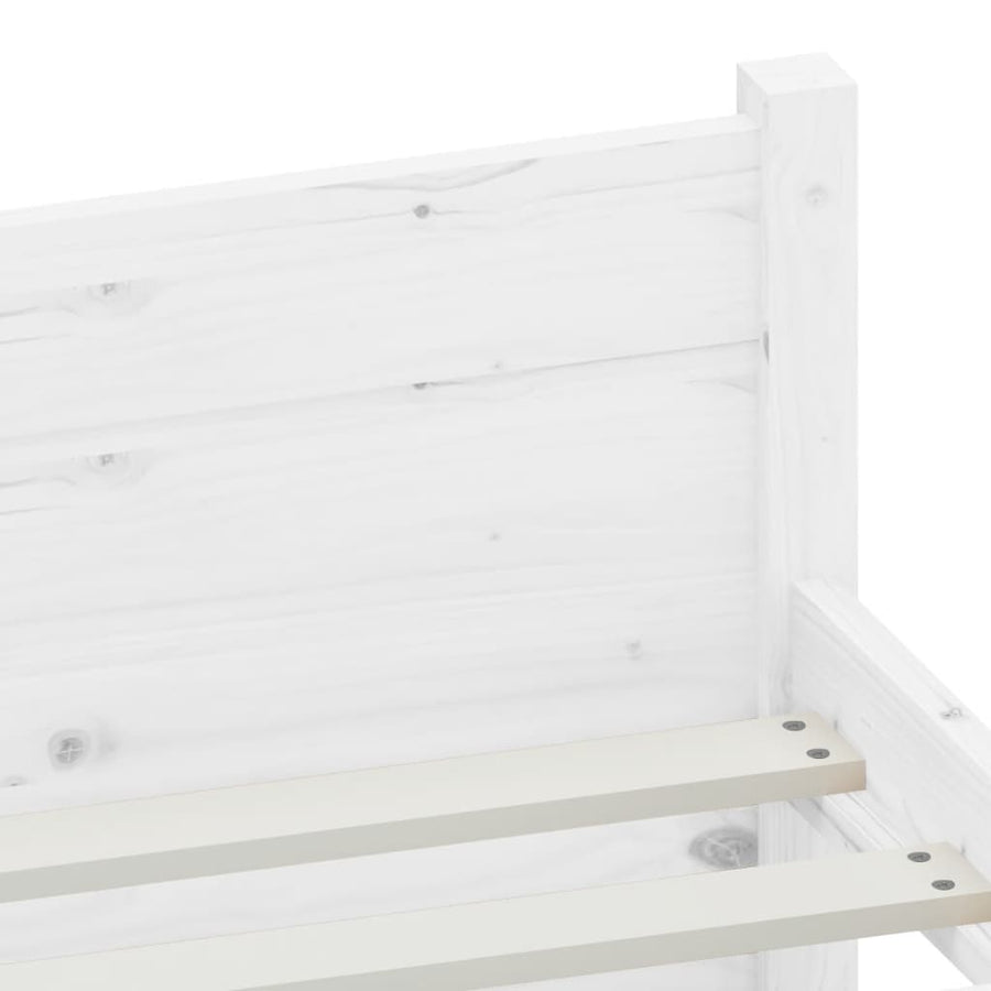 Bedframe Massief Hout 140 x 200 cm Wit