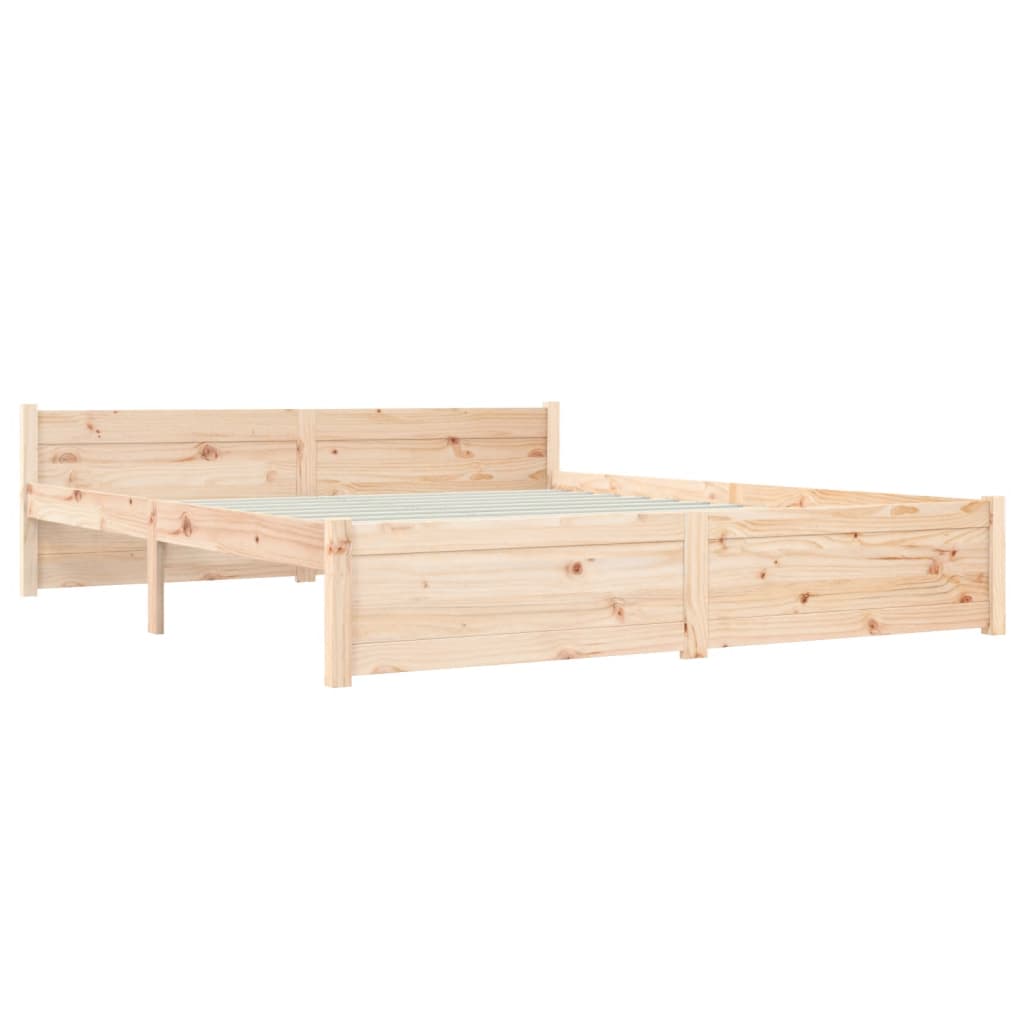 Bedframe Massief Hout King Size 150 x 200 cm Naturel