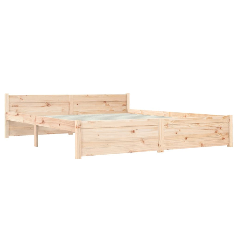 Bedframe Massief Hout King Size 150 x 200 cm Naturel