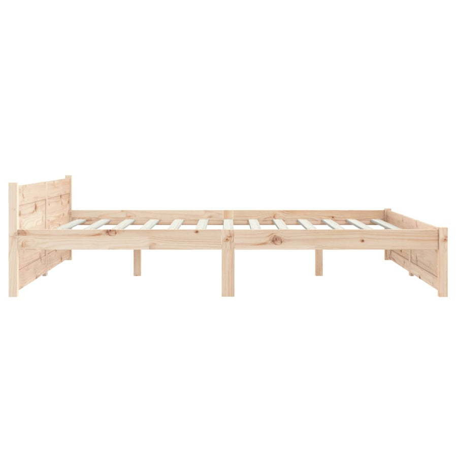 Bedframe Massief Hout King Size 150 x 200 cm Naturel
