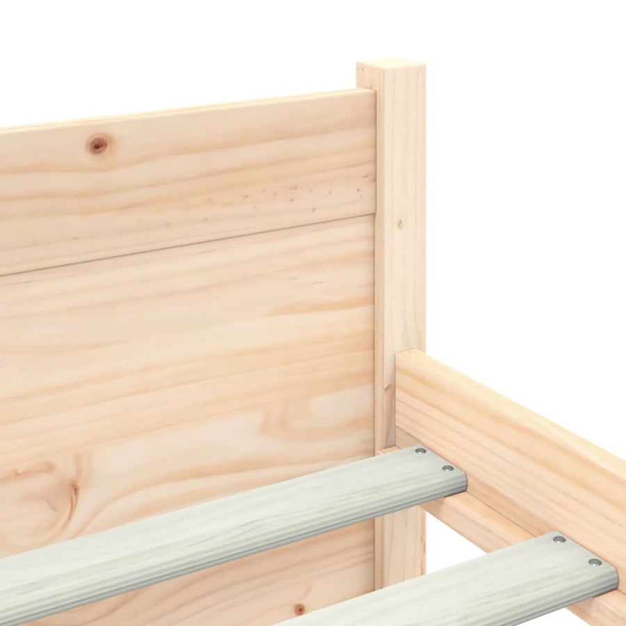 Bedframe Massief Hout King Size 150 x 200 cm Naturel