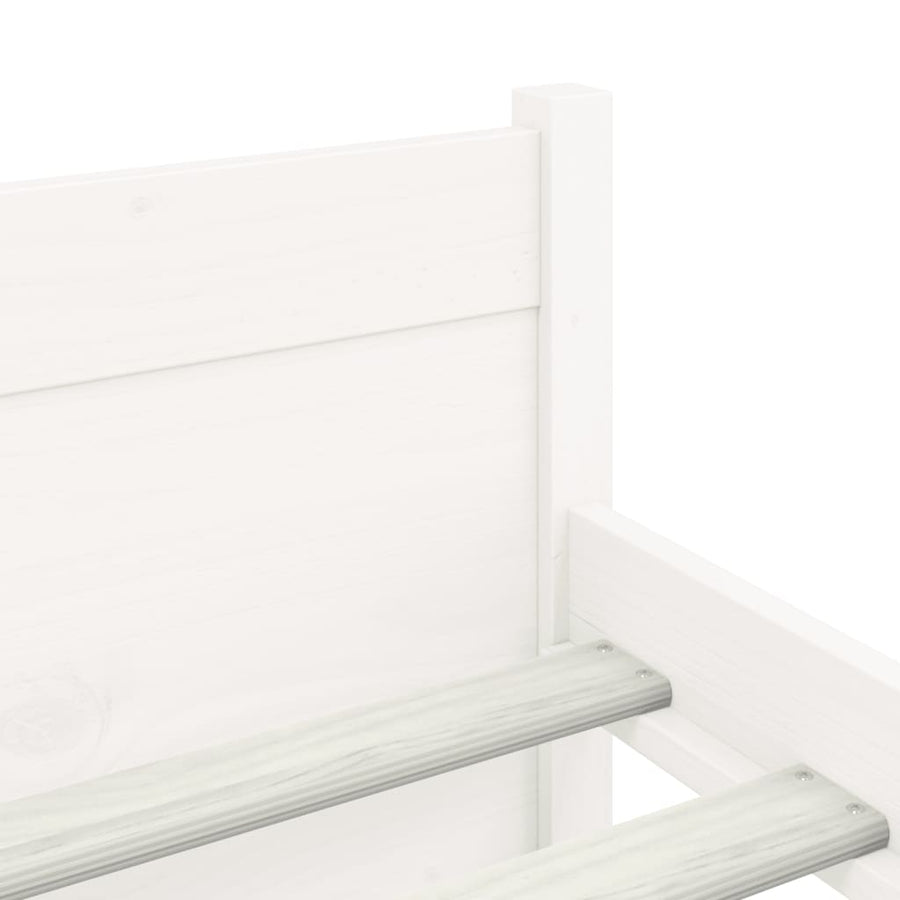 Bedframe Massief Hout King Size 150 x 200 cm Wit
