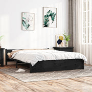 Solid black wood bed frame 150x200 cm