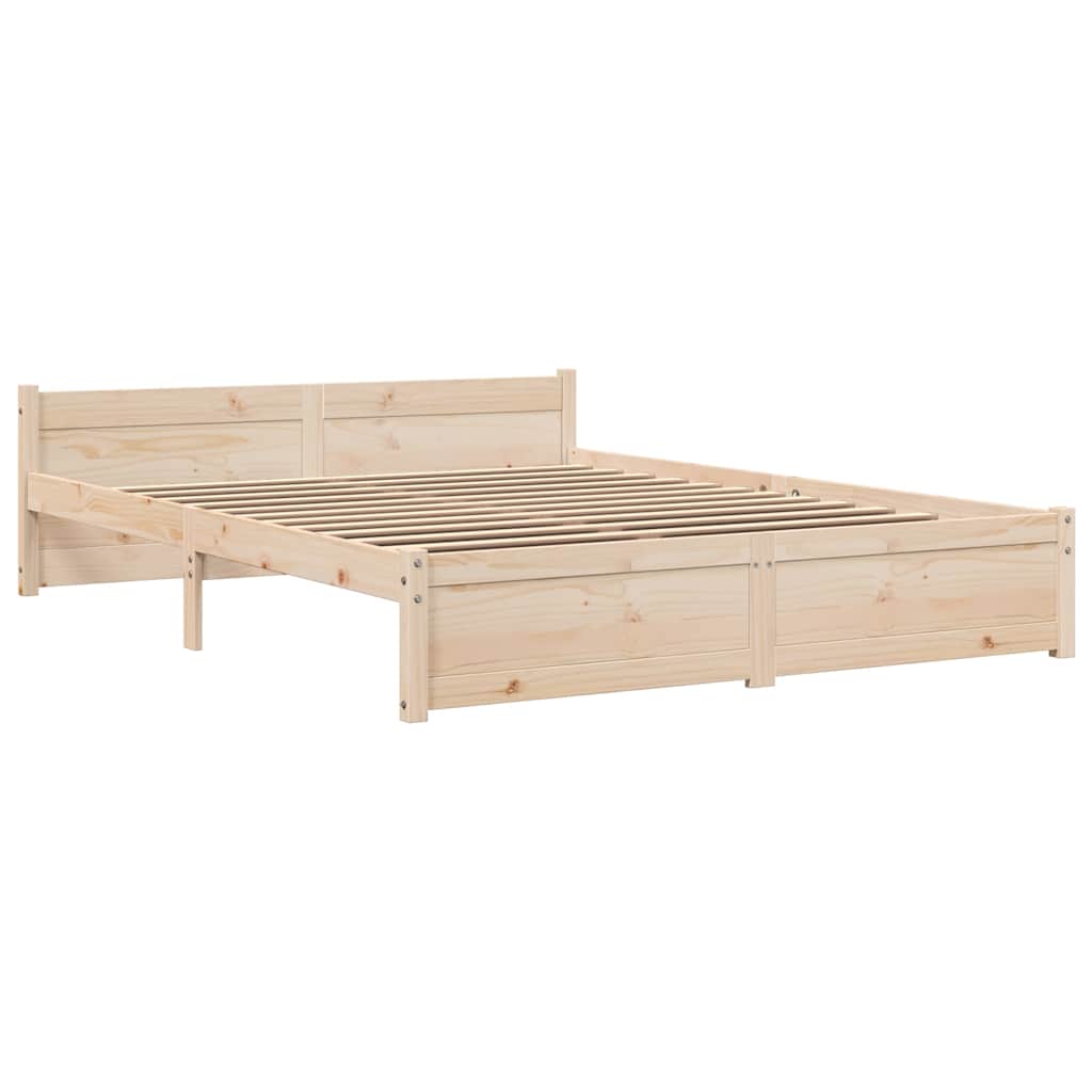 Bedframe Zonder Matras Massief Hout 160X200 Cm Honingbruin