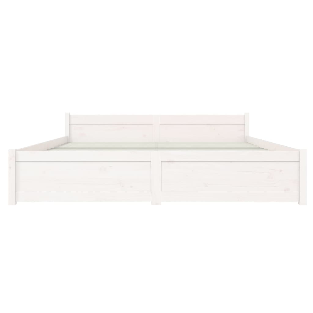 Bedframe Massief Hout 160 x 200 cm Wit