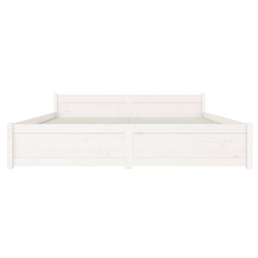 Bedframe Massief Hout 160 x 200 cm Wit