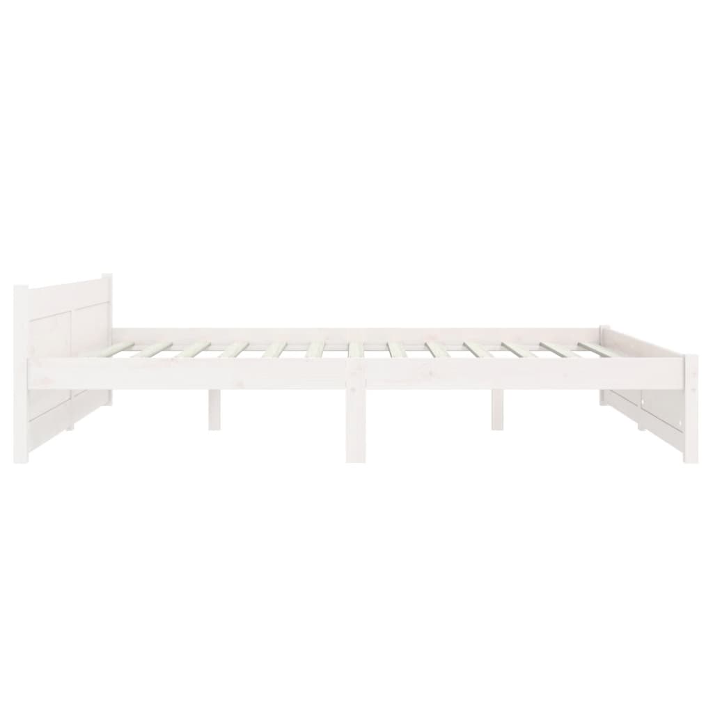 Bedframe Massief Hout 160 x 200 cm Wit