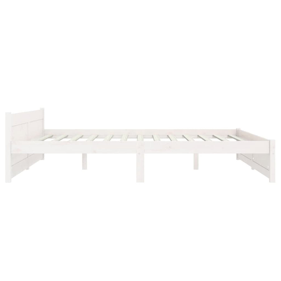 Bedframe Massief Hout 160 x 200 cm Wit