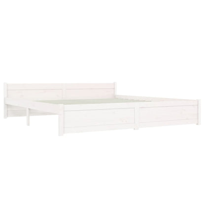 Bedframe Massief Hout Super King 180 x 200 cm Wit