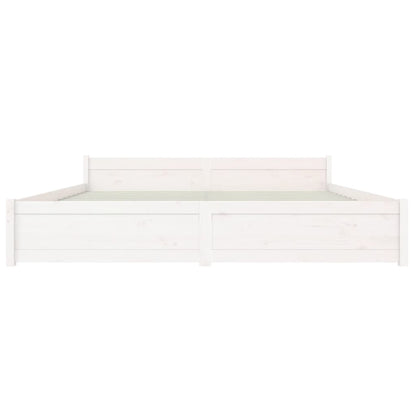 Bedframe Massief Hout Super King 180 x 200 cm Wit
