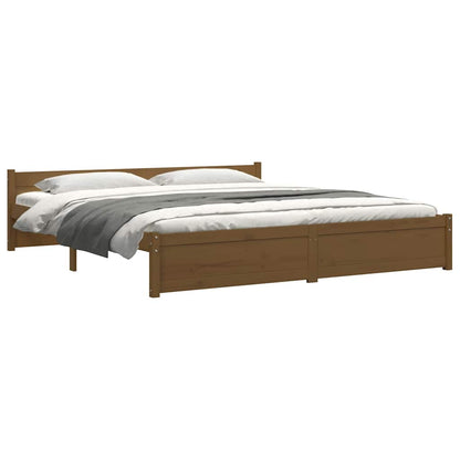 Bedframe massief hout honingbruin 180x200 cm