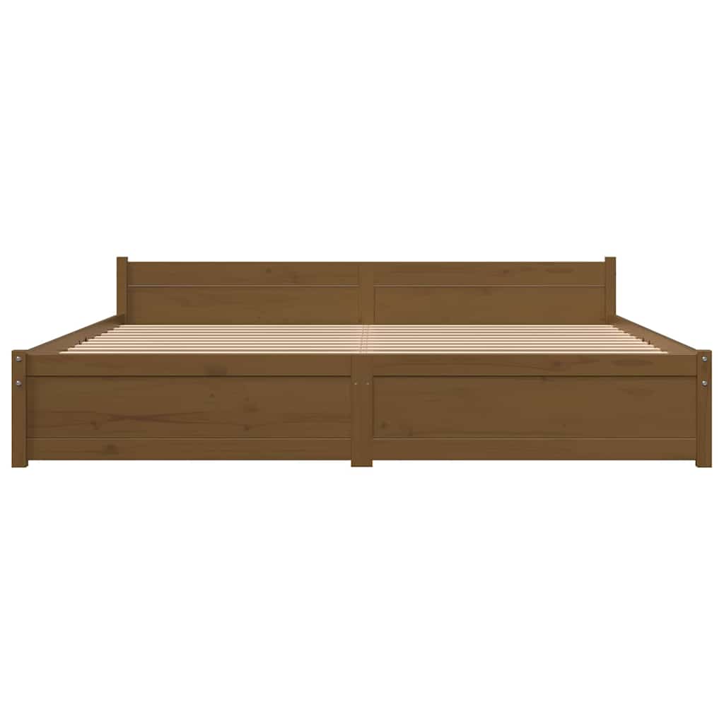 Bedframe massief hout honingbruin 180x200 cm