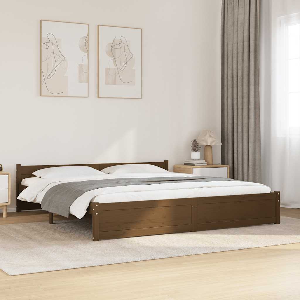 Bedframe massief hout honingbruin 180x200 cm