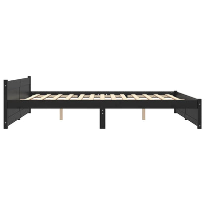 Bedframe massief hout zwart 180x200 cm