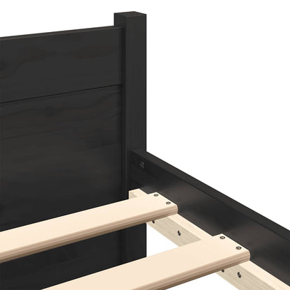 Bedframe massief hout zwart 180x200 cm