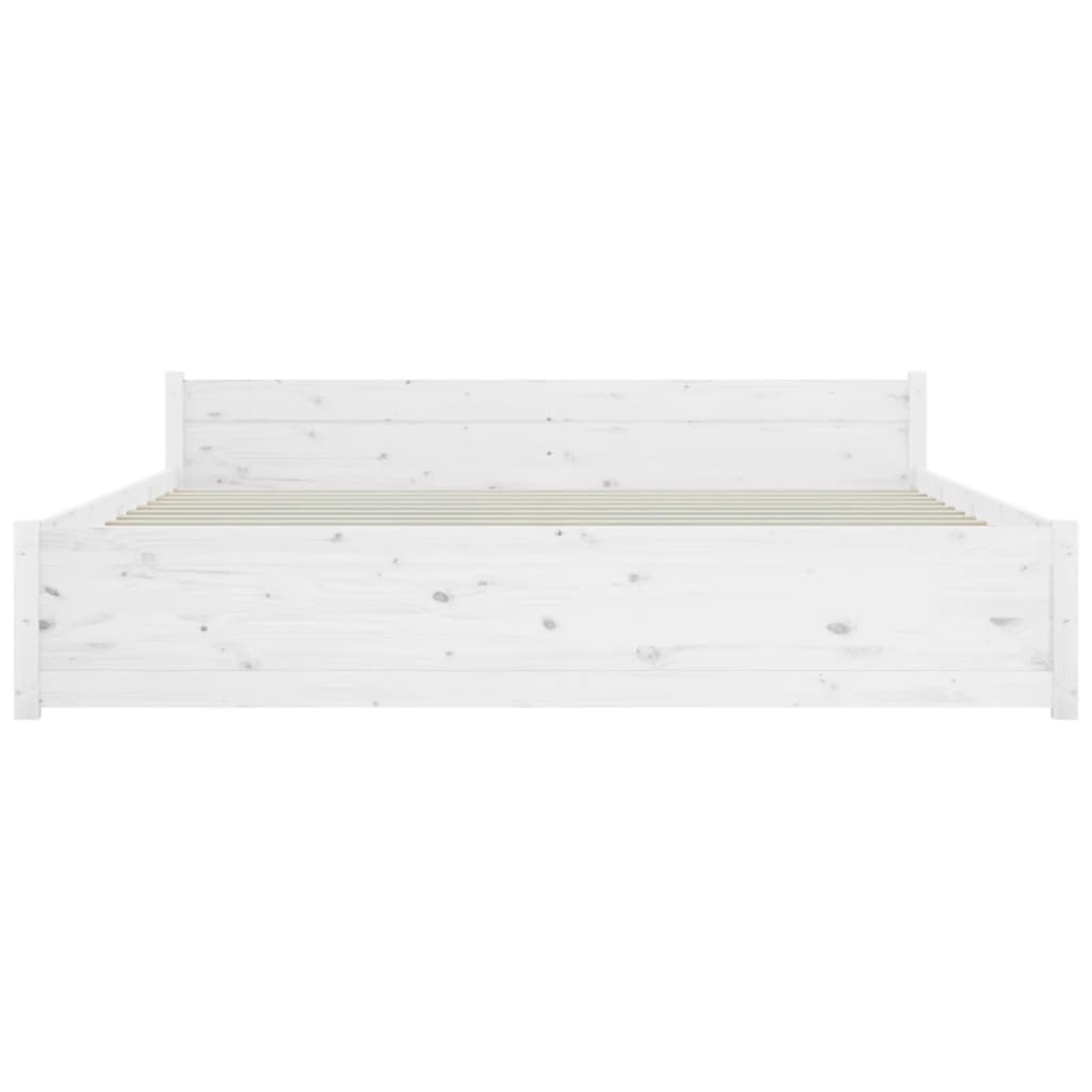 Bedframe Massief Hout Wit 200X200 Cm