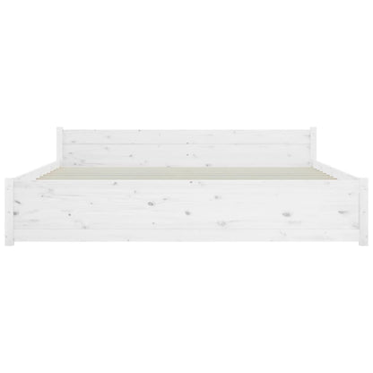 Bedframe Massief Hout Wit 200X200 Cm