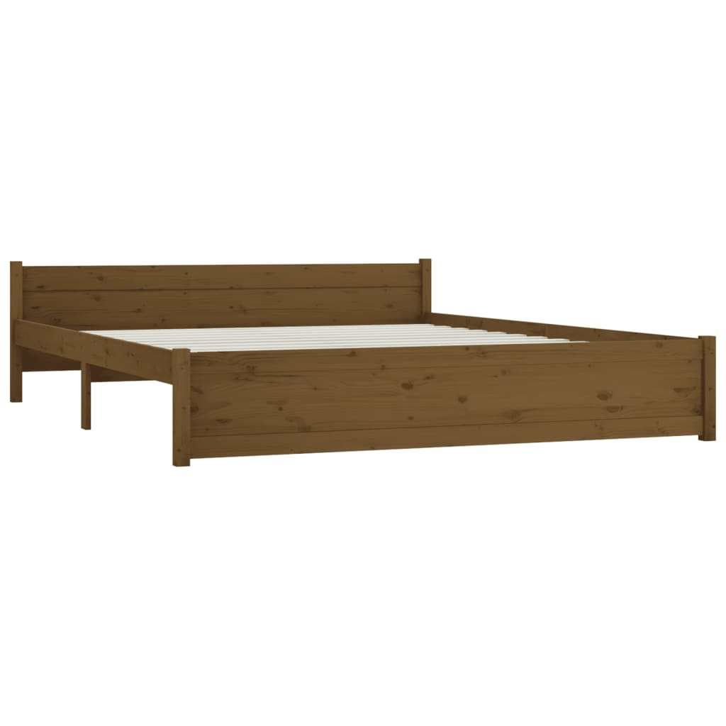 Bedframe Massief Hout Honingbruin 200X200 Cm