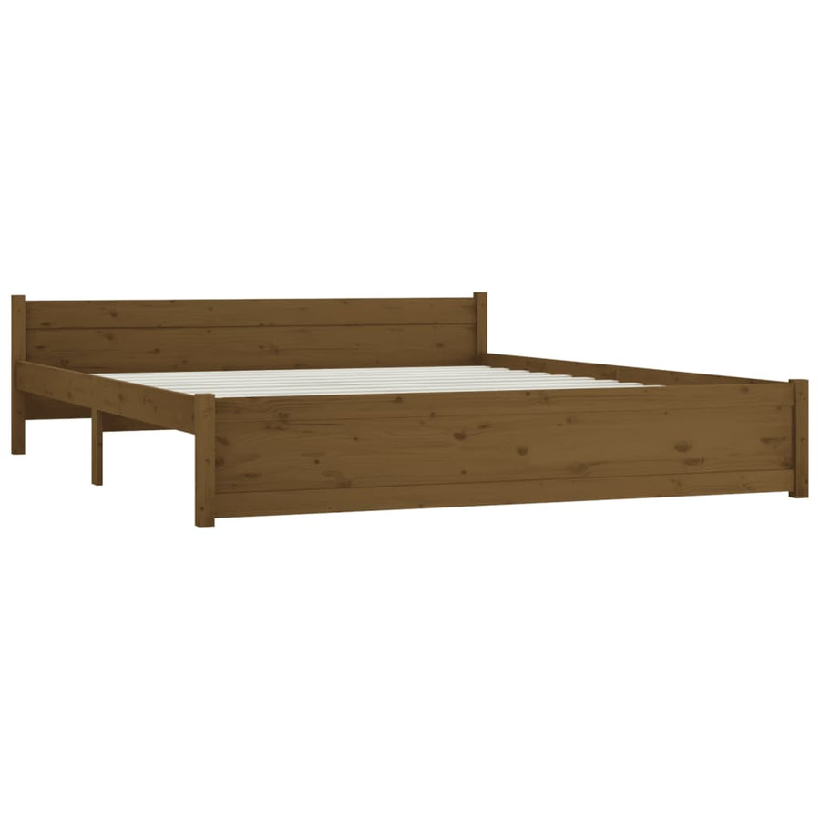 Bedframe Massief Hout Honingbruin 200X200 Cm