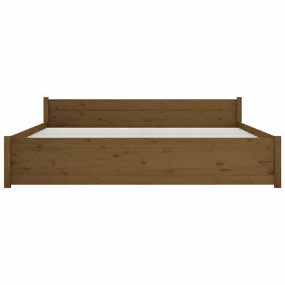 Bedframe Massief Hout Honingbruin 200X200 Cm