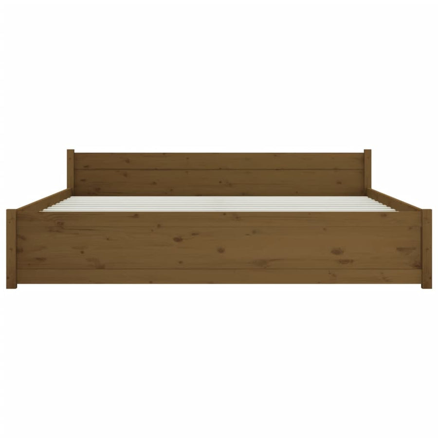 Bedframe Massief Hout Honingbruin 200X200 Cm