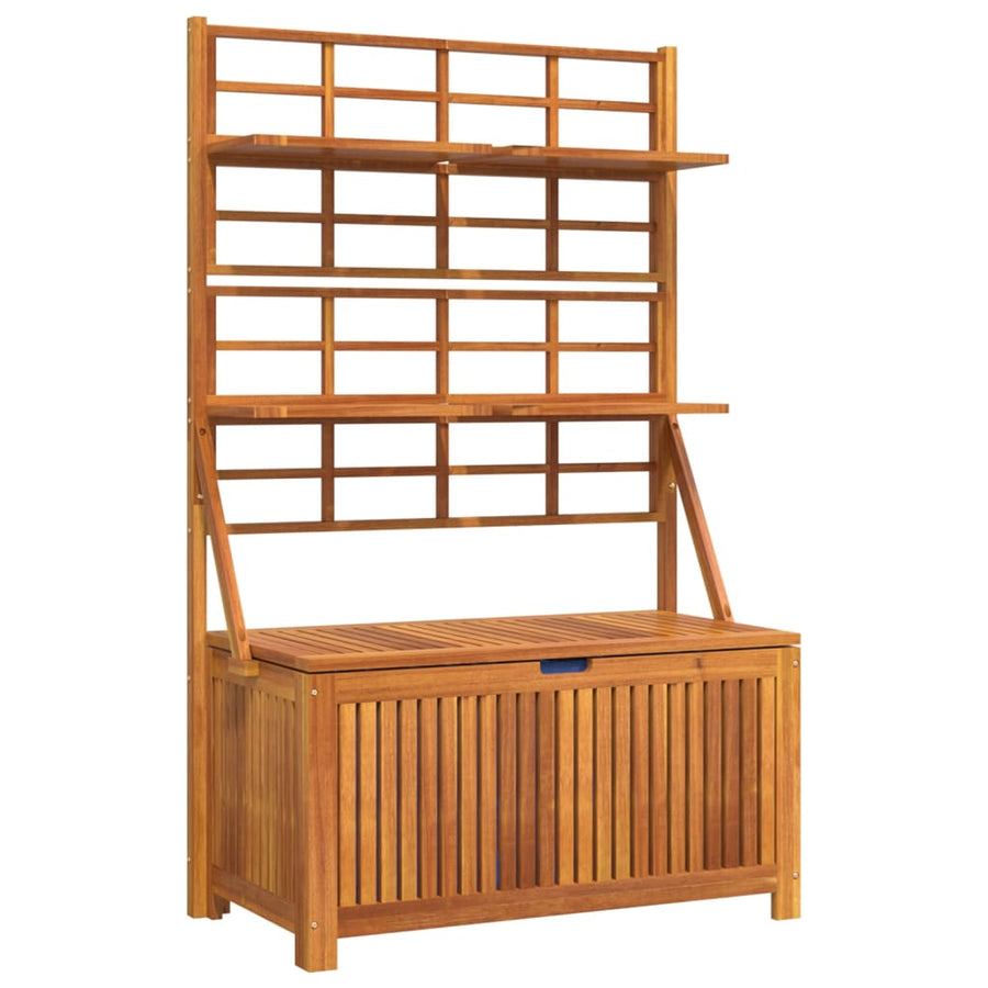Opbergbox met latwerk 99x50x160 cm massief acaciahout Bruin