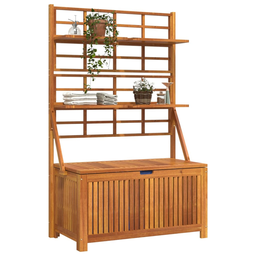 Opbergbox met latwerk 99x50x160 cm massief acaciahout Bruin
